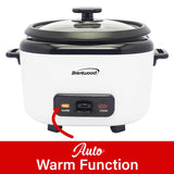 Brentwood TS-600S White Rice Cooker and Food Steamer with Steam Tray, 10 Cups Cooked