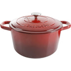 Crock-Pot Artisan 5-Quart Round Enameled Cast Iron Dutch Oven with Lid – Red