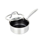 Brentwood B-SPH16L 3-ply stainless steel hybrid nonstick 1.5-quart induction saucepan with glass lid