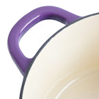 Crock-Pot Artisan 7-Quart Round Enameled Cast Iron Dutch Oven with Lid – Lavender Purple Heavy-Duty Cookware