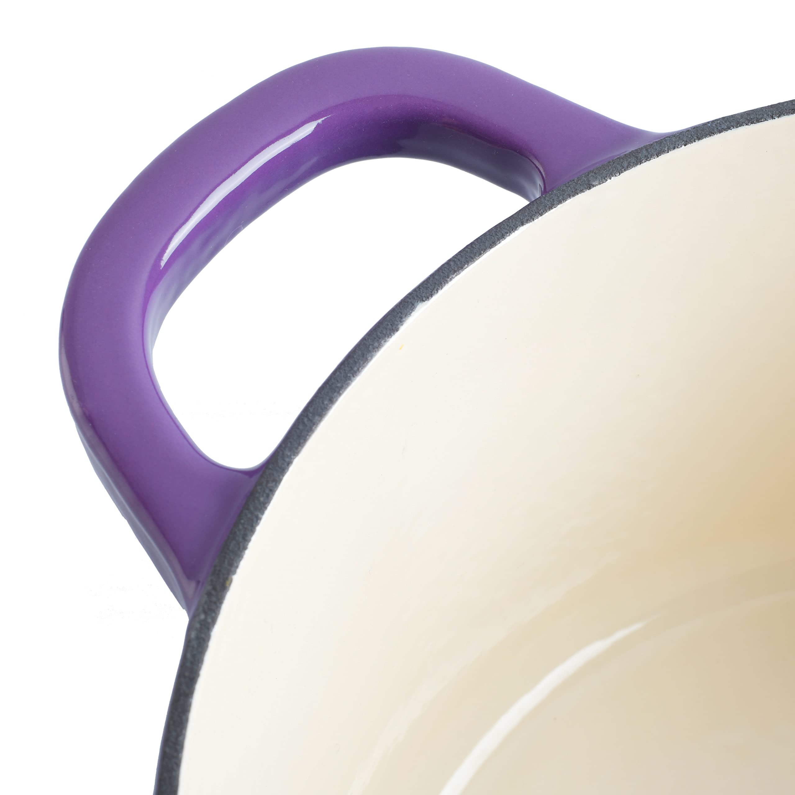 Crock-Pot Artisan 7-Quart Round Enameled Cast Iron Dutch Oven with Lid – Lavender Purple Heavy-Duty Cookware