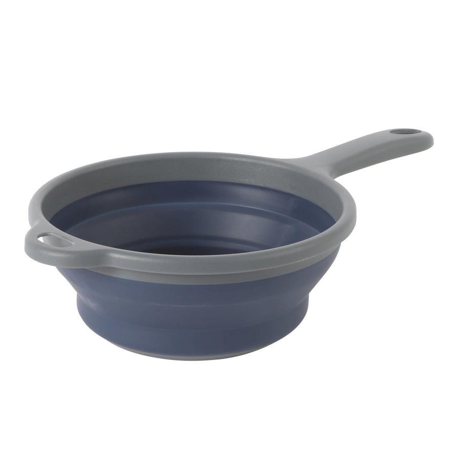 Oster Bluemarine 7 Inch Collapsible Colander with Handle, Blue and Grey