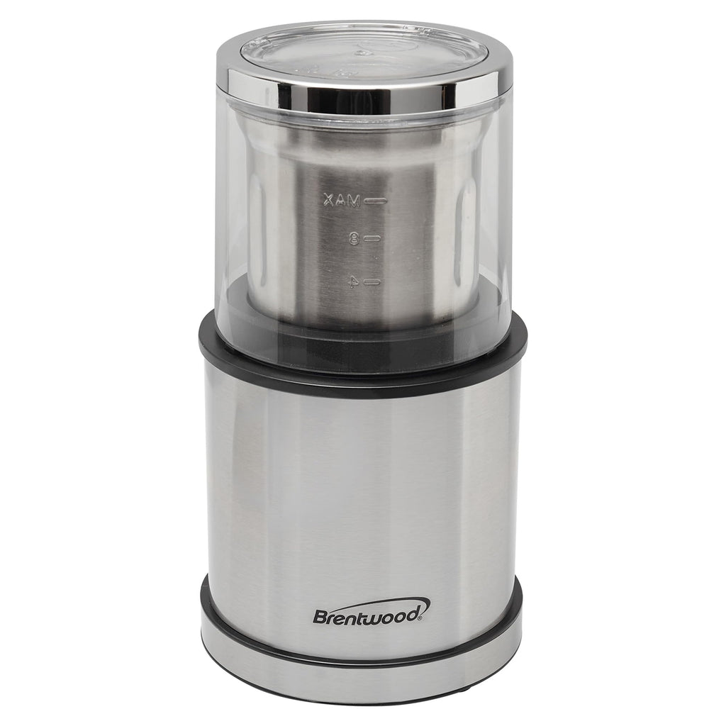 Brentwood 75g Electric Wet & Dry Coffee, Herb & Spice Grinder – Black with Two Removable Bowls