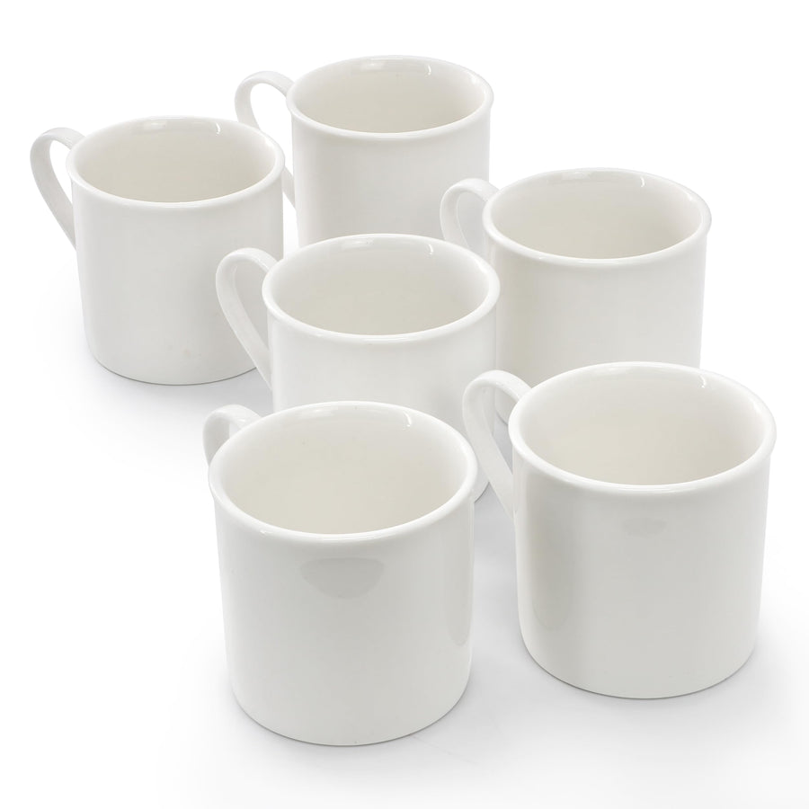 Elama Aspin 12-Piece Porcelain Espresso Cup Set with Saucers, 2.5 oz, White