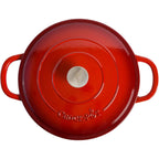 Crock-Pot Artisan 5-Quart Enameled Cast Iron Braiser with Lid – Scarlet Red Heavy-Duty Cookware