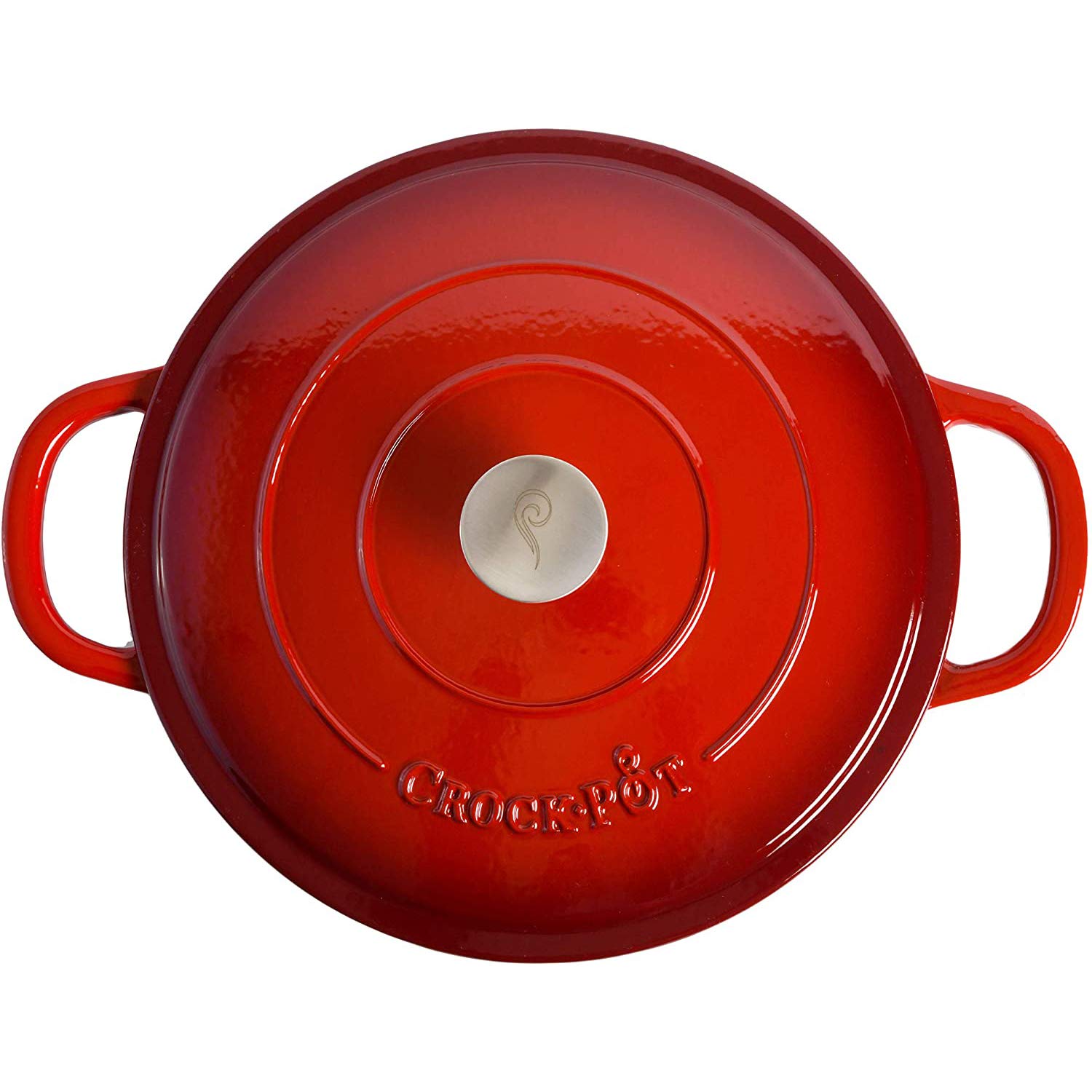 Crock-Pot Artisan 5-Quart Enameled Cast Iron Braiser with Lid – Scarlet Red Heavy-Duty Cookware