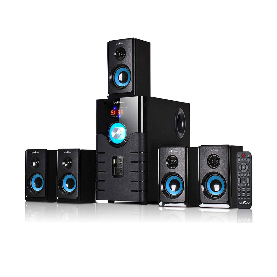 beFree Sound BFS-500 5.1 Channel Bluetooth Surround Sound Speaker System, Blue
