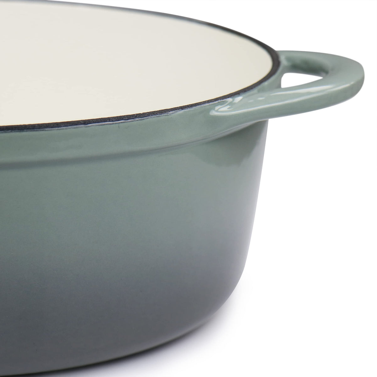 MegaChef Enameled Cast Iron Oval Casserole with Lid, 7 Qt, Holds a Whole Chicken, Gray