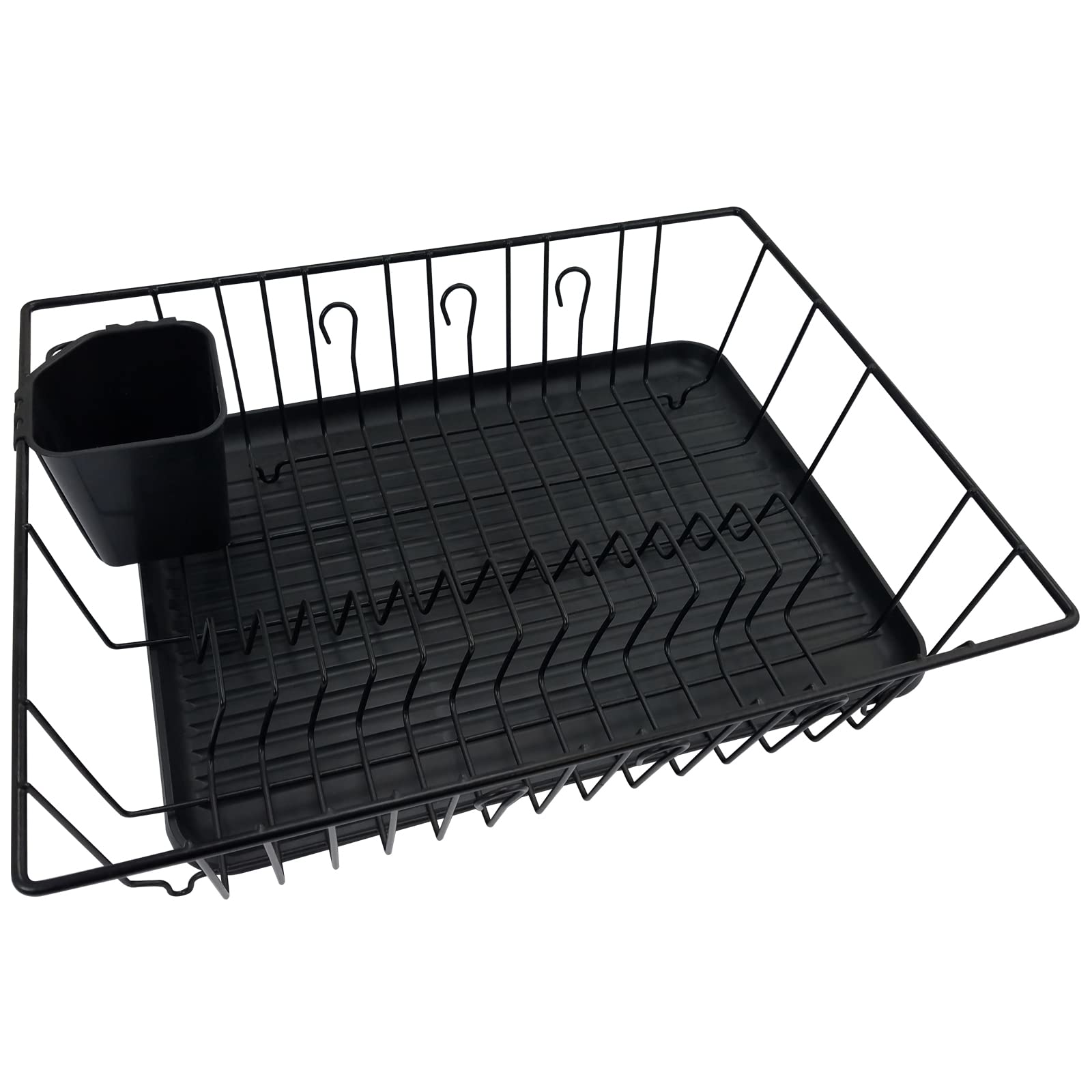 Better Chef 16-Inch 3-Piece Countertop Dish Drying Rack Set with Drain Tray & Mug Stand, PVC-Coated Steel