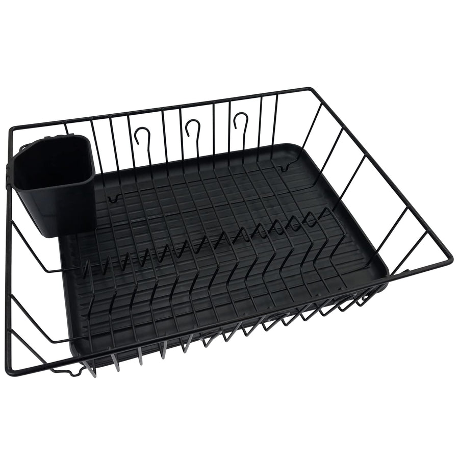 Better Chef 16-Inch 3-Piece Countertop Dish Drying Rack Set with Drain Tray & Mug Stand, PVC-Coated Steel