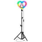 SuperSonic SC-2330RGB 10 Inch Heart Ring Light with RGB, Tripod and Phone Holder
