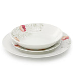 Elama Poppy 18-Piece Porcelain Dinnerware Set – Cherry Blossom Floral Service for 6