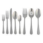 Gibson Home Sinta 87-Piece Stainless Steel Flatware Set with Bead Border Design – Polished Service for 12