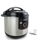 MegaChef 12-Quart XL Digital Pressure Cooker & Electric Multi-Cooker, 1600W, 15 Presets, Glass Lid