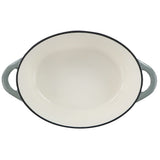 MegaChef Enameled Cast Iron Oval Casserole with Lid, 7 Qt, Holds a Whole Chicken, Gray