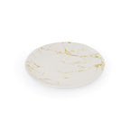 Elama Fine Marble 16-Piece Stoneware Dinnerware Set – Gold & White Marble Pattern with Glossy Glaze, 4 Plates, 4 Salad Plates, 4 Bowls & 4 Mugs (Service for 4)