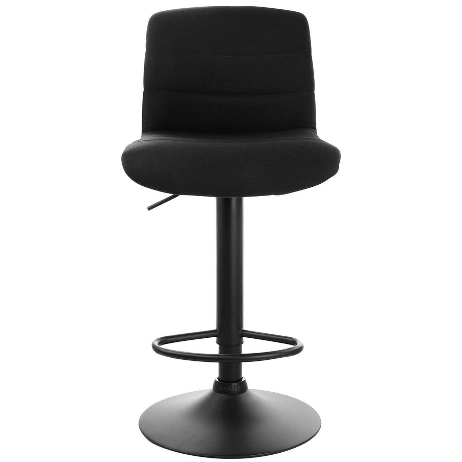 Elama ELM-2037 Fabric Bar Stools, Gray, Black Base, Set of 2