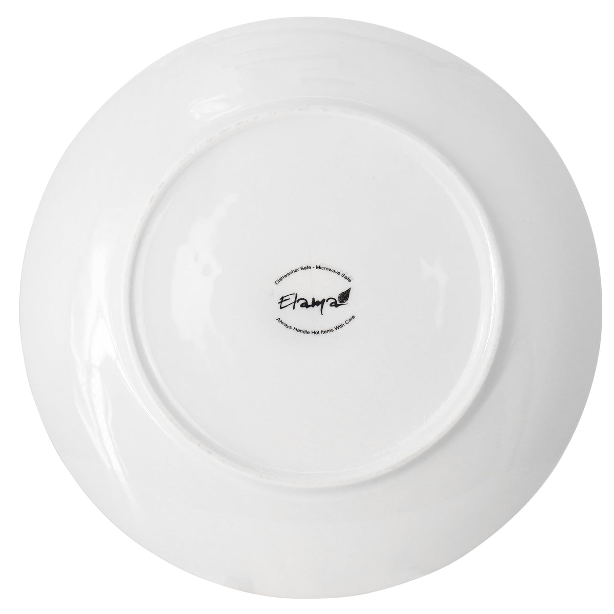 Elama Professional 12-Piece 10.5in Porcelain Dinner Plate Set, White