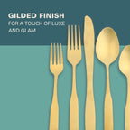 Gibson Home Abbeville 41-Piece Gold Flatware Set – Stainless Steel Service for 8 with Wire Caddy