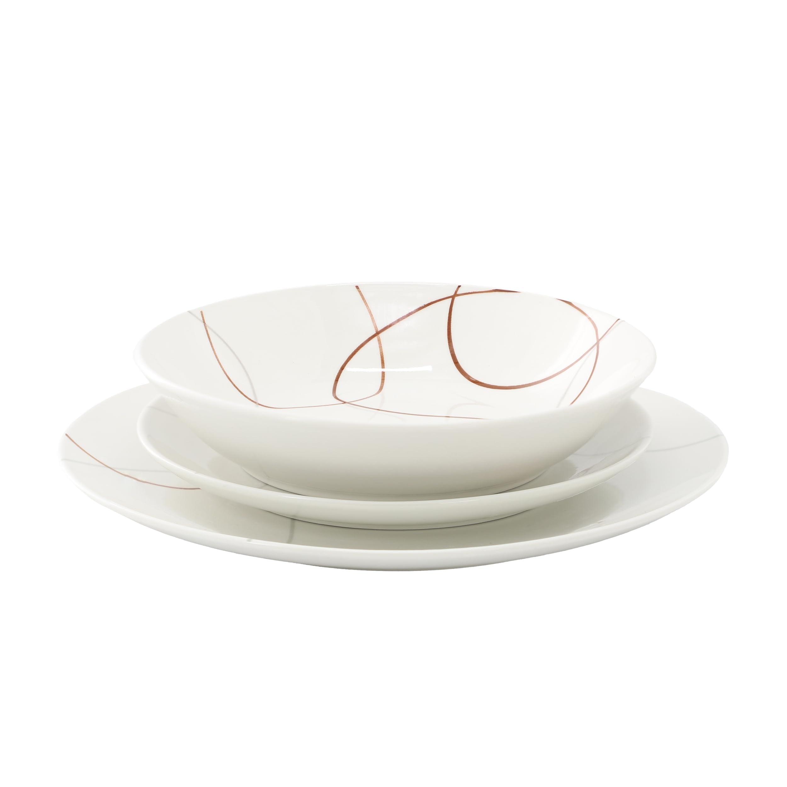 Elama Sydney 18-Piece Porcelain Dinnerware Set – White Elegant Service for 6