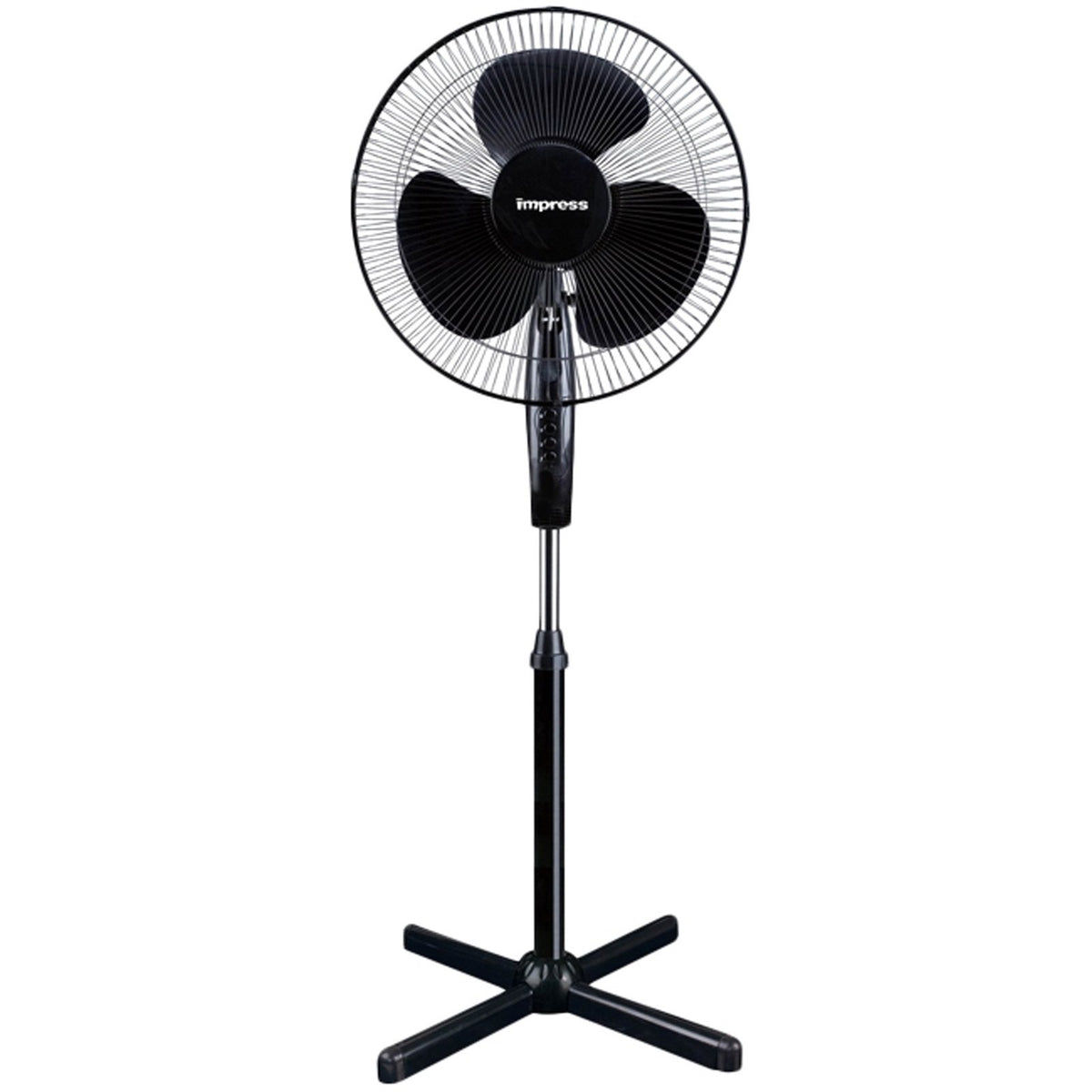 Impress 16 Inch Oscillating Stand Fan, Black