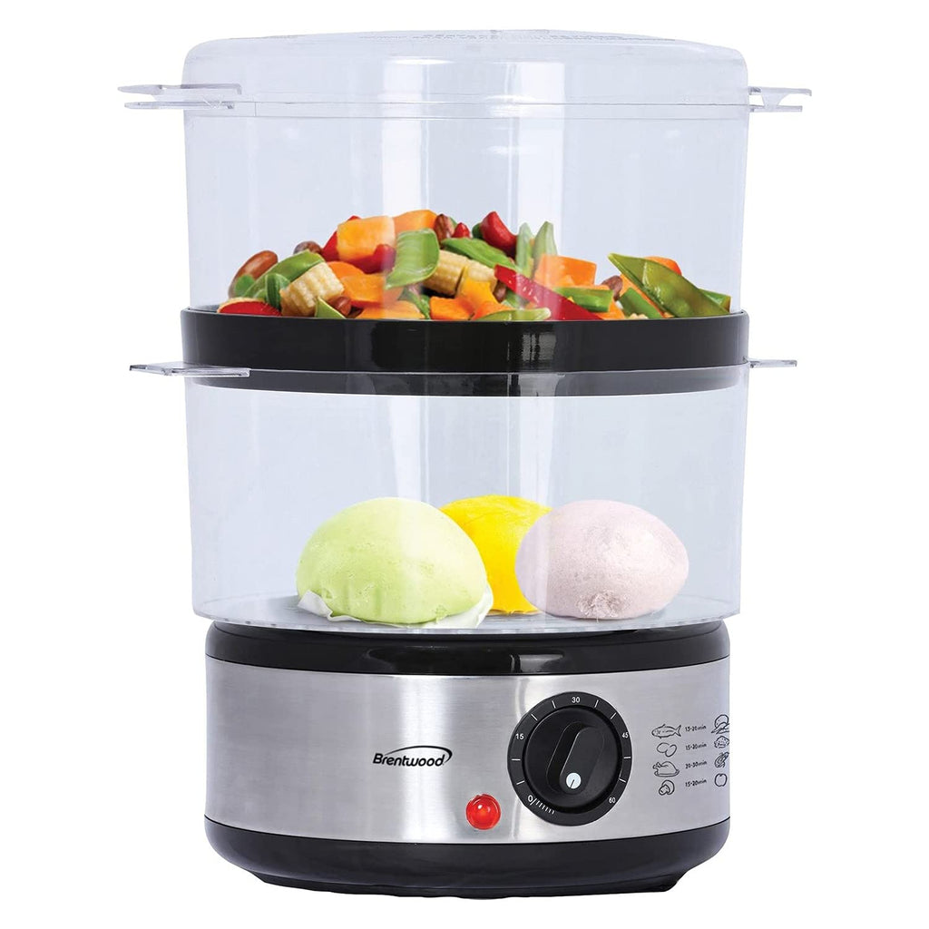 Brentwood TS-1005 2-Tier 5-Quart Electric Food Steamer with Stainless Steel Base