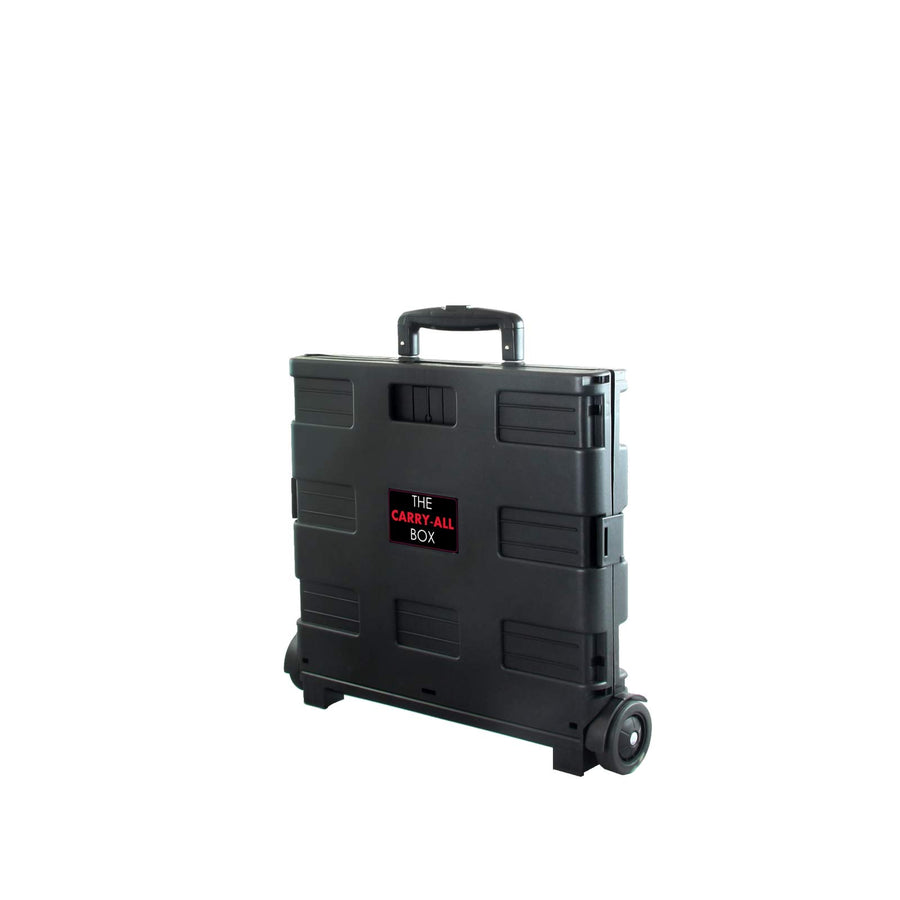 Elama Home Heavy-Duty Collapsible Utility Cart with Lid, Folding Carry-All, Black