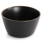 Elama Paul 16 Piece Stoneware Dinnerware Set in Matt Black with Gold Rim, Matte Black, 16 Piece Set (Arthur Paul Louis Set)