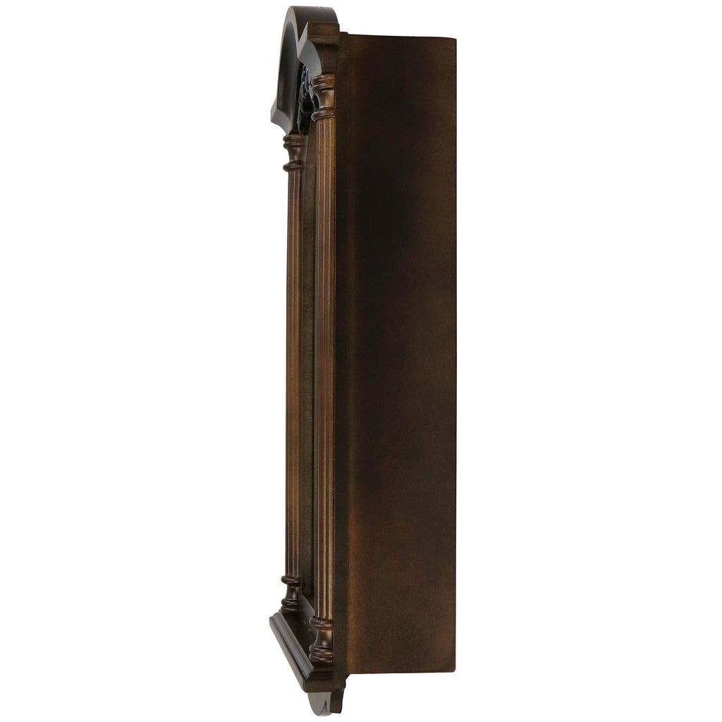 Bedford Clock Collection Noah 22" Chestnut Wood Chiming Pendulum Wall Clock – Quartz Westminster Chimes with Roman Numeral Dial & Swinging Pendulum