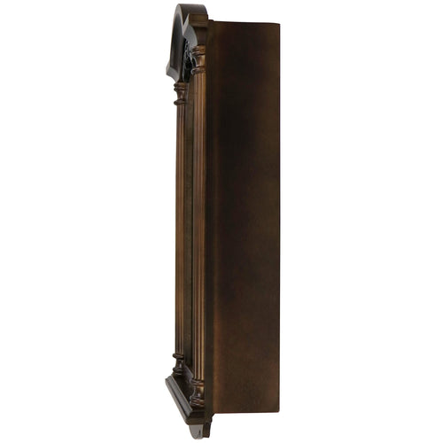 Bedford Clock Collection Noah 22" Chestnut Wood Chiming Pendulum Wall Clock – Quartz Westminster Chimes with Roman Numeral Dial & Swinging Pendulum
