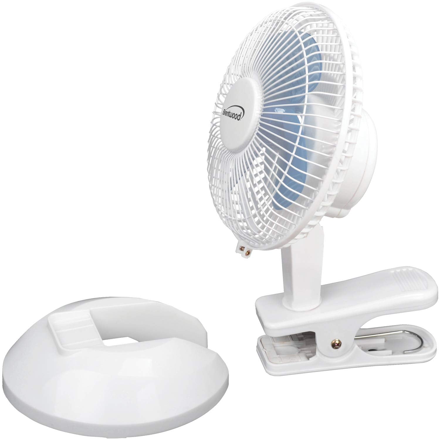 Brentwood Kool Zone F-621W 6 Inch 2-Speed Clip-On and Desk Fan - White