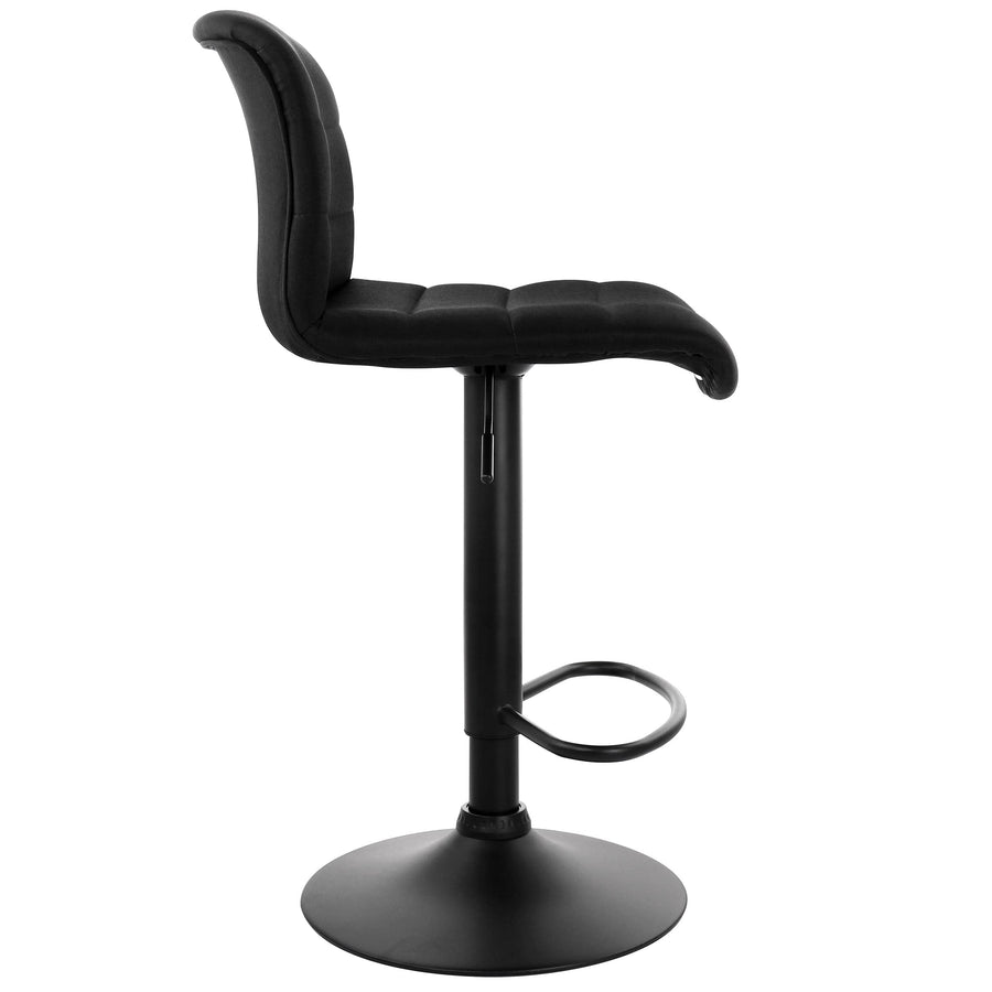 Elama ELM-2037 Fabric Bar Stools, Gray, Black Base, Set of 2