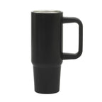 Gibson Home Marina 29 oz Stainless Steel Insulated Tumbler – Black with Side Handle & Straw, Keeps Cold 12 Hours