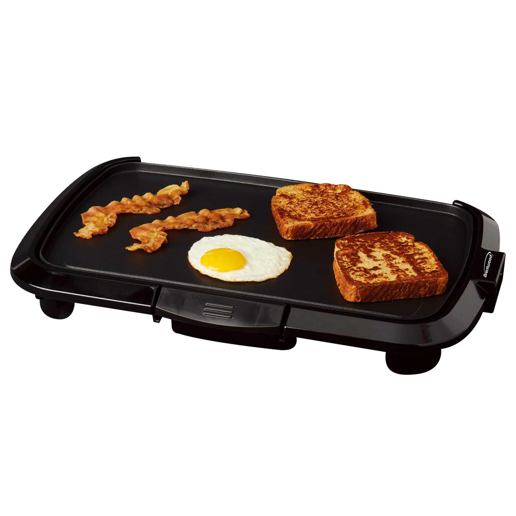 Brentwood TS-821 black die-cast aluminum non-stick electric griddle with drip tray