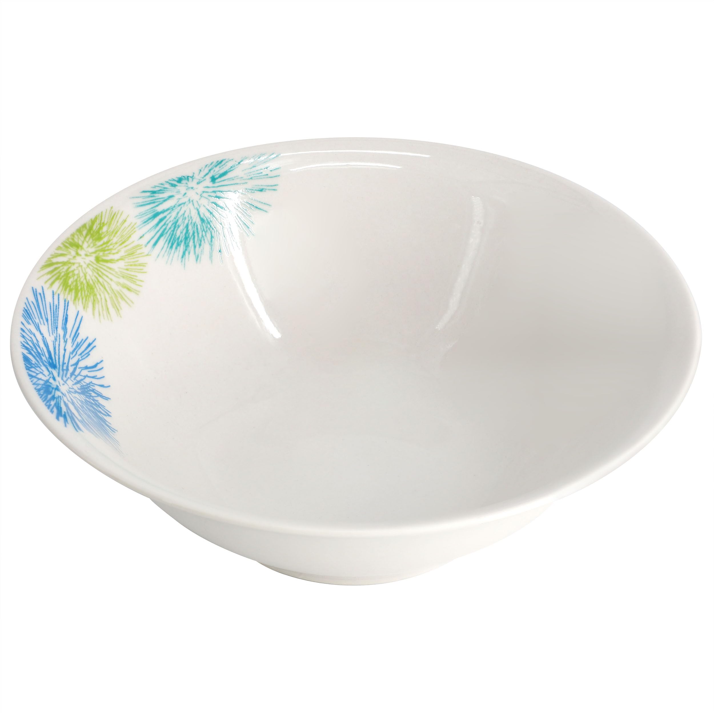 Gibson Home Blue Meadow 12-Piece Fine Ceramic Dinnerware Set – White with Blue Floral Accents, Service for 4