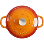 Crock-Pot Artisan 5-Quart Round Enameled Cast Iron Dutch Oven – Sunset Orange, Oven Safe to 500°F, Self-Basting Lid, Induction Compatible