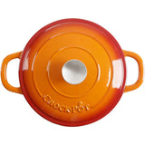 Crock-Pot Artisan 5-Quart Round Enameled Cast Iron Dutch Oven – Sunset Orange, Oven Safe to 500°F, Self-Basting Lid, Induction Compatible