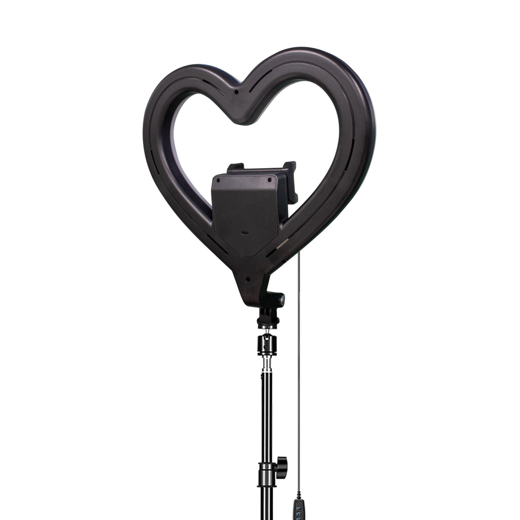 SuperSonic SC-2310SRH Pro Live Stream 10-Inch Heart Shaped Selfie Ring Light - 120 LEDs, 3 Color Modes, Tripod Extends to 42.5 Inches