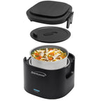 Brentwood ELB-600BK 0.6L Portable Leakproof Electric Lunch Box with Stainless Steel Container - Black