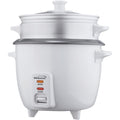 Brentwood TS-480S 15-Cup Uncooked / 30-Cup Cooked Rice Cooker with Food Steamer – 900W One-Touch Cook & Auto-Warm with Tempered-Glass Lid (White)