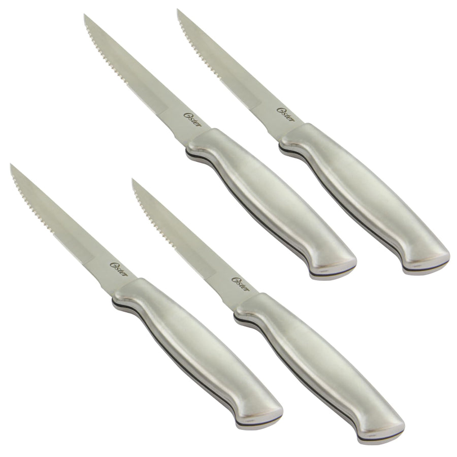 Oster Baldwyn 4-piece stainless steel serrated steak knife set