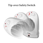 Optimus H-1382 Portable Oscillating Fan Heater with Adjustable Thermostat – 1500W Personal Space Heater for Home & Office
