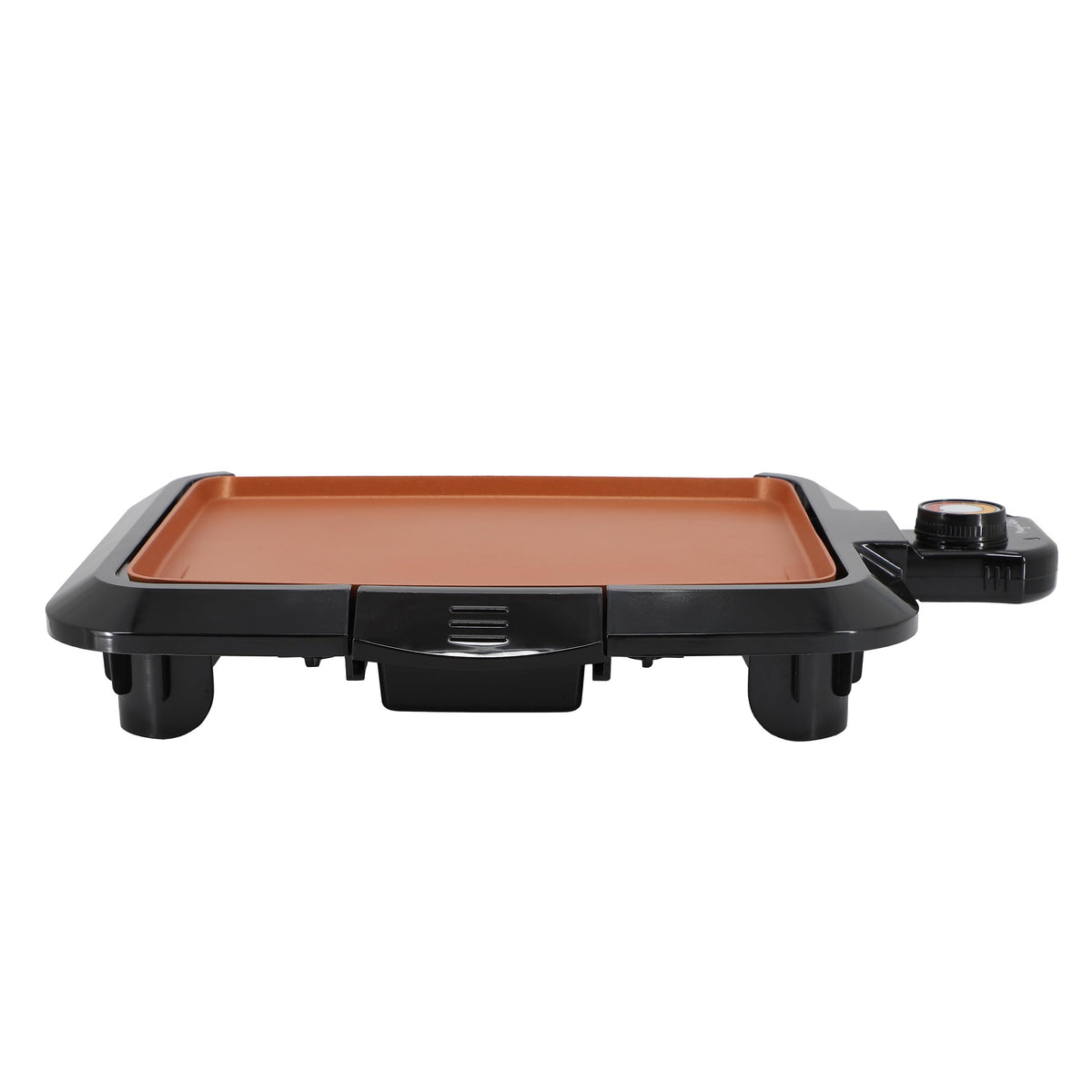 MegaChef Electric Grill with Copper Non-Stick Coating, Adjustable Temperature Control and Removable Drip Tray, 10.63 Inch Grill