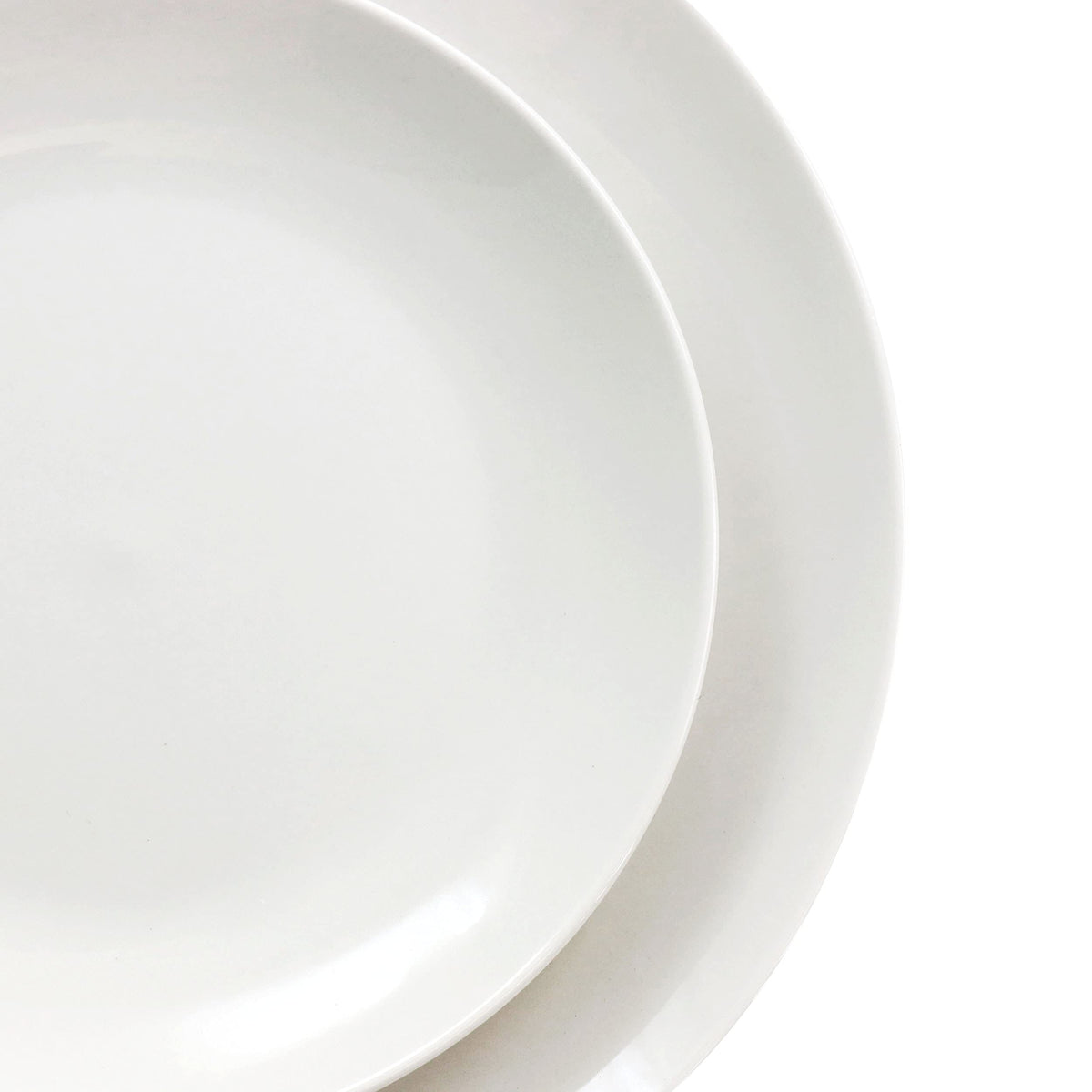 White Porcelain Dinnerware Set for 4, 16 Piece Double Bowl with Pasta and Cereal Bowls, Elama Camellia