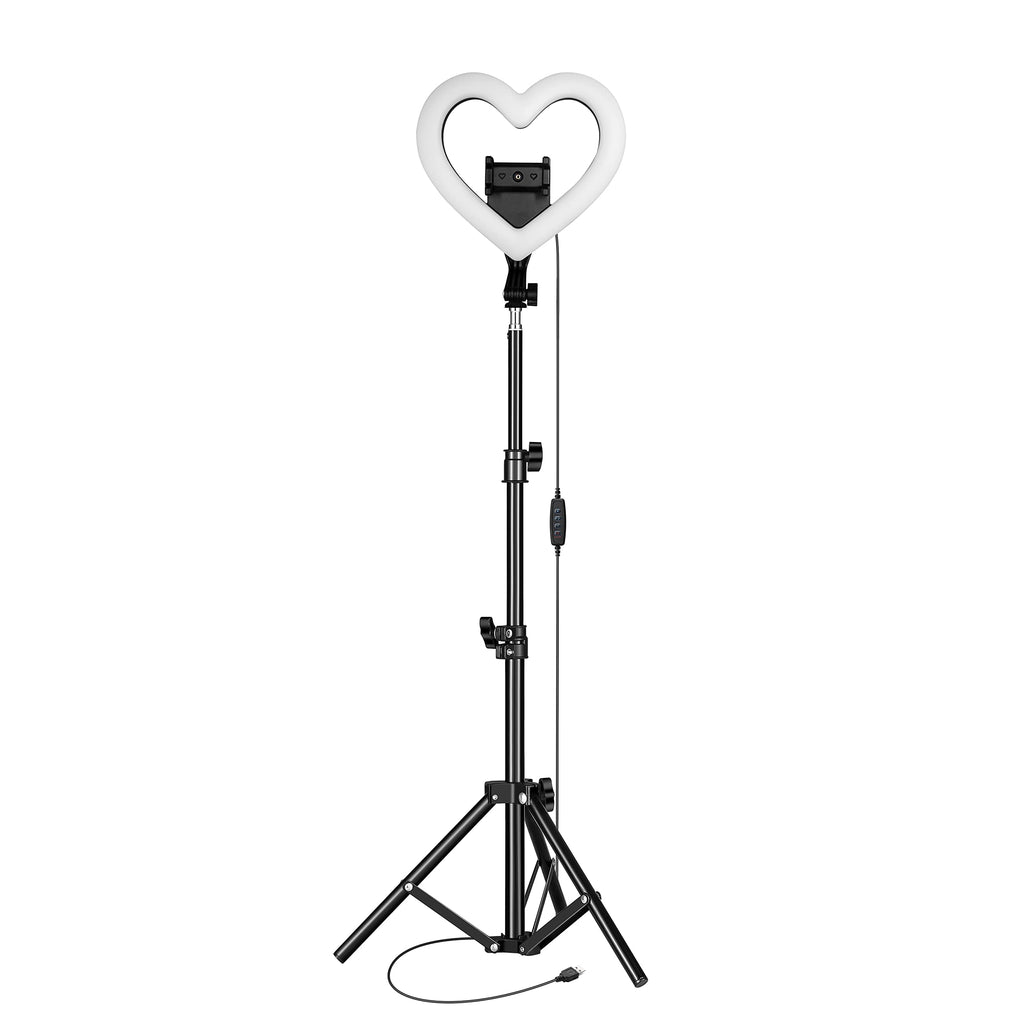 SuperSonic SC-2330RGB 10 Inch Heart Ring Light with RGB, Tripod and Phone Holder