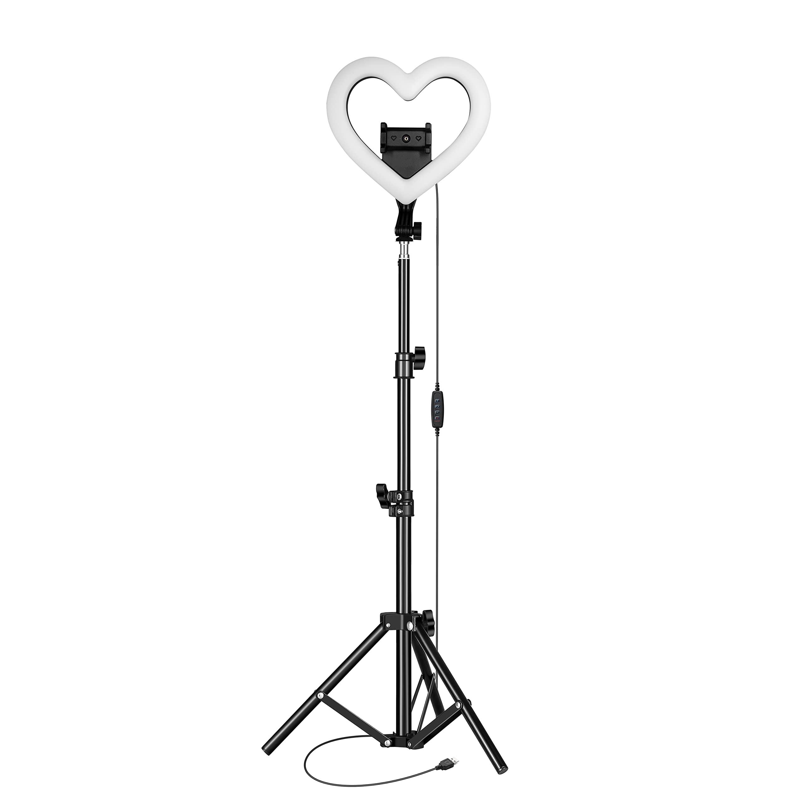 SuperSonic SC-2330RGB 10 Inch Heart Ring Light with RGB, Tripod and Phone Holder
