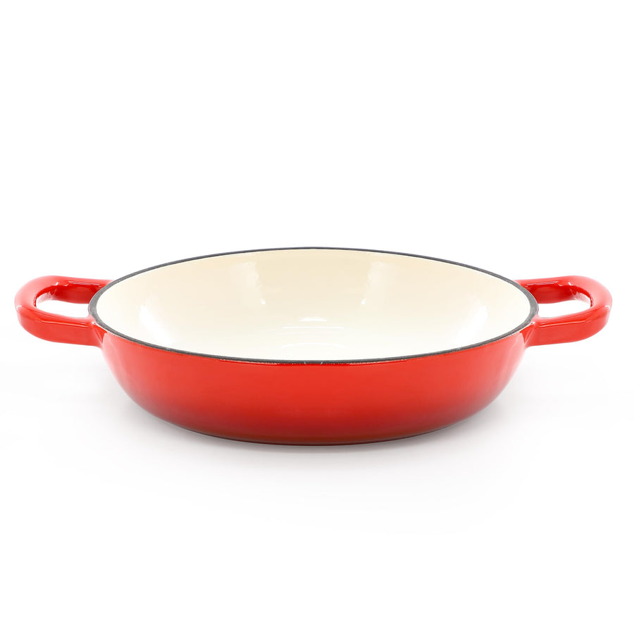MegaChef 6 Quart Enameled Cast Iron Bread Pot with Baking Mat, Red