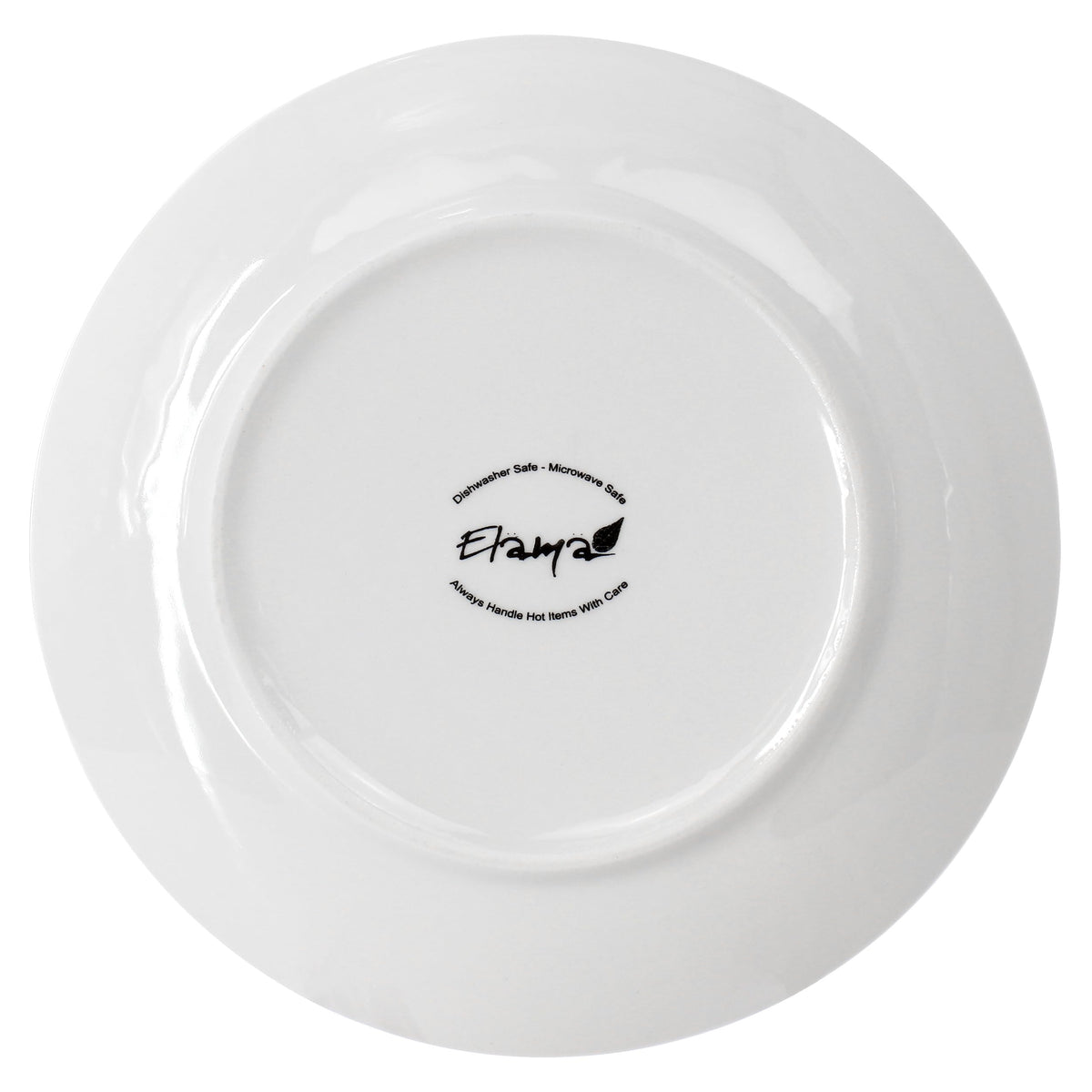Elama Professional Kitchen 12 Piece Round Porcelain Salad/Dessert Plate Set in White