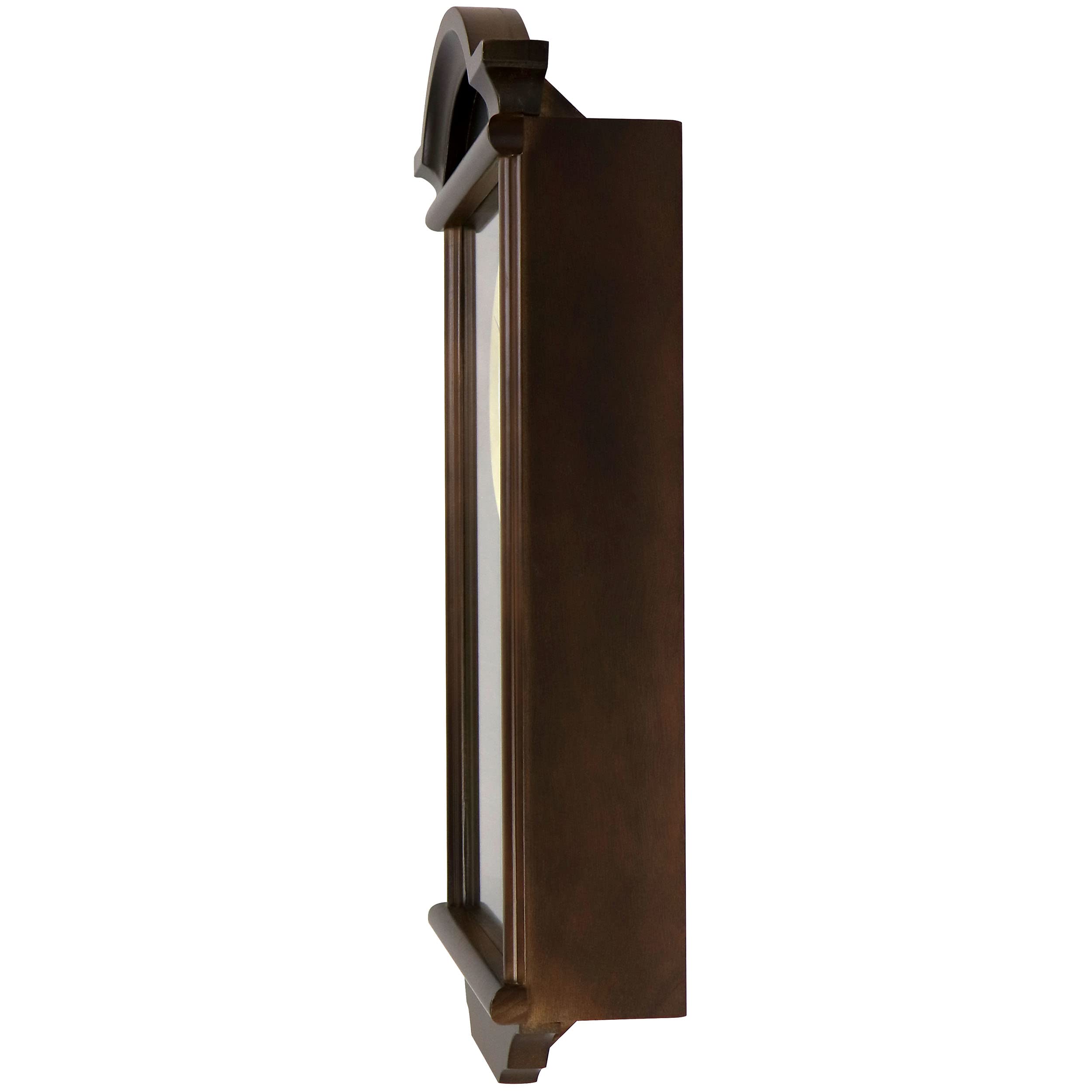 Bedford Clock Collection George 22" Chestnut Wood Chiming Pendulum Wall Clock — Westminster Quartz Heirloom Clock
