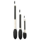Oster Baldwyn 3-Piece Locking Kitchen Tongs Set, Black